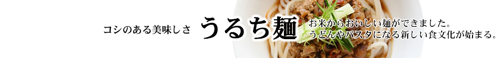 お米からうどん・パスタ。シコシコした美味しさ。うるち麺 登場!!